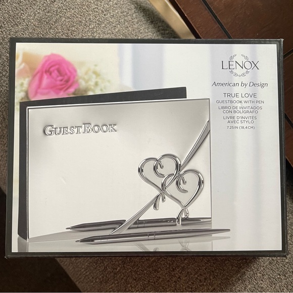 *NEW* LENOX Silver Guestbook with Pen - TRUE LOVE 💗 - Picture 2 of 5